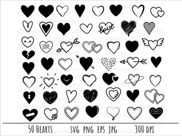 Download Hearts Clip Art Outline Svg - Outline Collection