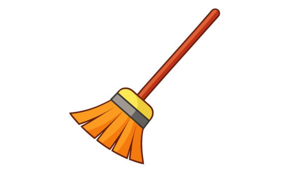 Download Cartoon Style Orange and Brown Broom - Orange and brown Collection